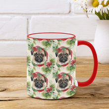 Load image into Gallery viewer, Pug in Holiday Wreath Elegance Christmas Coffee Mug-2