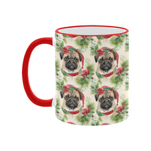 Load image into Gallery viewer, Pug in Holiday Wreath Elegance Christmas Coffee Mug-3