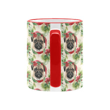 Load image into Gallery viewer, Pug in Holiday Wreath Elegance Christmas Coffee Mug-6