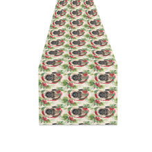 Load image into Gallery viewer, Pug in Holiday Wreath Elegance Christmas Decoration Table Runner-Home Decor-Christmas, Home Decor, Pug-One Size-2