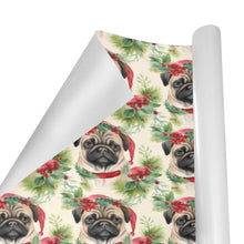 Load image into Gallery viewer, Pug in Holiday Wreath Elegance Christmas Gift Wrapping Paper - 2 Rolls-Christmas Ornament-Christmas,Pug,Wrapping Paper-3