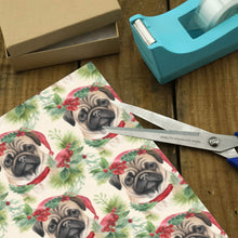 Load image into Gallery viewer, Pug in Holiday Wreath Elegance Christmas Gift Wrapping Paper - 2 Rolls-Christmas Ornament-Christmas,Pug,Wrapping Paper-4