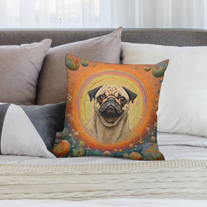 Pug Nebula Plush Pillow Case-Cushion Cover-Dog Dad Gifts, Dog Mom Gifts, Home Decor, Pillows, Pug-2