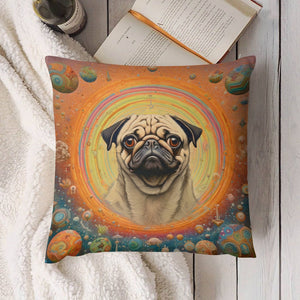 Pug Nebula Plush Pillow Case-Cushion Cover-Dog Dad Gifts, Dog Mom Gifts, Home Decor, Pillows, Pug-4