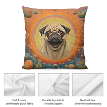 Load image into Gallery viewer, Pug Nebula Plush Pillow Case-Cushion Cover-Dog Dad Gifts, Dog Mom Gifts, Home Decor, Pillows, Pug-5