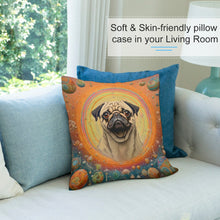 Load image into Gallery viewer, Pug Nebula Plush Pillow Case-Cushion Cover-Dog Dad Gifts, Dog Mom Gifts, Home Decor, Pillows, Pug-7