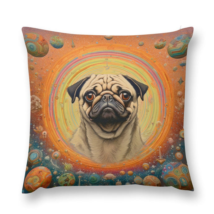 Pug Nebula Plush Pillow Case-Cushion Cover-Dog Dad Gifts, Dog Mom Gifts, Home Decor, Pillows, Pug-12 