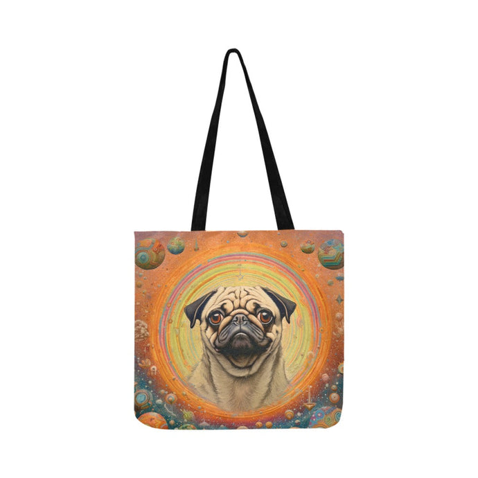 Pug Nebula Shopping Tote Bag-Accessories-Accessories, Bags, Dog Dad Gifts, Dog Mom Gifts, Pug-1