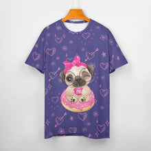 Load image into Gallery viewer, Pug of Tea All Over Print Women&#39;s Cotton T-Shirt - 4 Colors-Apparel-Apparel, Shirt, T Shirt-9
