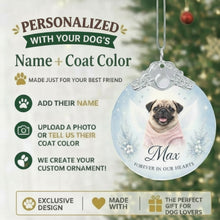 Load image into Gallery viewer, Pug Ornament - Angel Dog Memorial Design - Personalized with Photo and Name-Christmas Ornament-Christmas,Christmas Ornament,Personalize Artwork,Pug-2