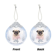 Load image into Gallery viewer, Pug Ornament - Angel Dog Memorial Design - Personalized with Photo and Name-Christmas Ornament-Christmas,Christmas Ornament,Personalize Artwork,Pug-5