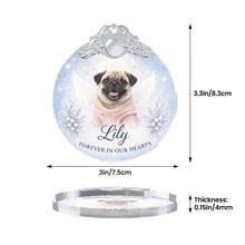 Load image into Gallery viewer, Pug Ornament - Angel Dog Memorial Design - Personalized with Photo and Name-Christmas Ornament-Christmas,Christmas Ornament,Personalize Artwork,Pug-6