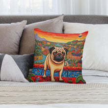 Load image into Gallery viewer, Pug Overlook Plush Pillow Case-Cushion Cover-Dog Dad Gifts, Dog Mom Gifts, Home Decor, Pillows, Pug-2