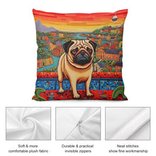 Load image into Gallery viewer, Pug Overlook Plush Pillow Case-Cushion Cover-Dog Dad Gifts, Dog Mom Gifts, Home Decor, Pillows, Pug-5