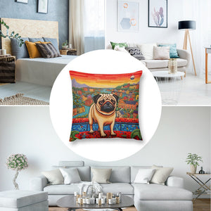 Pug Overlook Plush Pillow Case-Cushion Cover-Dog Dad Gifts, Dog Mom Gifts, Home Decor, Pillows, Pug-8