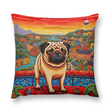Load image into Gallery viewer, Pug Overlook Plush Pillow Case-Cushion Cover-Dog Dad Gifts, Dog Mom Gifts, Home Decor, Pillows, Pug-12 &quot;×12 &quot;-1