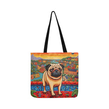 Load image into Gallery viewer, Pug Overlook Special Lightweight Shopping Tote Bag-Accessories-Accessories, Bags, Dog Dad Gifts, Dog Mom Gifts, Pug-White-ONESIZE-2