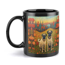 Load image into Gallery viewer, Pug Pair in Autumn&#39;s Embrace Coffee Mug-5