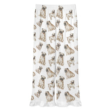 Load image into Gallery viewer, Pug Pajama Pants for Women - Ruffle Hem Design - Watercolor Symphony Fawn Pugs-Pajamas-Apparel,Dog Mom Gifts,Pajamas,Pug-10