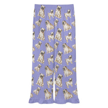 Load image into Gallery viewer, Pug Pajama Pants for Women - Ruffle Hem Design - Watercolor Symphony Fawn Pugs-Pajamas-Apparel,Dog Mom Gifts,Pajamas,Pug-15