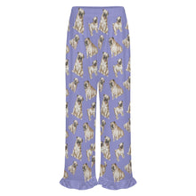 Load image into Gallery viewer, Pug Pajama Pants for Women - Ruffle Hem Design - Watercolor Symphony Fawn Pugs-Pajamas-Apparel,Dog Mom Gifts,Pajamas,Pug-18