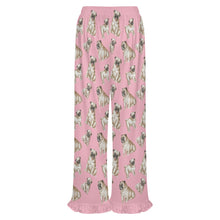 Load image into Gallery viewer, Pug Pajama Pants for Women - Ruffle Hem Design - Watercolor Symphony Fawn Pugs-Pajamas-Apparel,Dog Mom Gifts,Pajamas,Pug-6