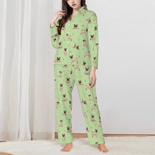 Load image into Gallery viewer, Pug Pajamas for Women - XL Available - I Love Fawn Pugs-Pajamas-Apparel,Dog Mom Gifts,Pajamas,Pug-Green-XS-4