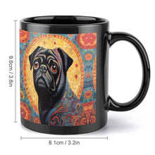 Load image into Gallery viewer, Pug Portrait with Mosaic Halo Coffee Mug-2
