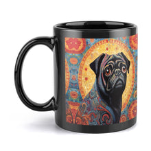 Load image into Gallery viewer, Pug Portrait with Mosaic Halo Coffee Mug-5