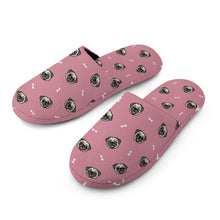 Load image into Gallery viewer, Pug Slippers for Women - Cheerful Pug Charm - Flannel-Accessories,Dog Mom Gifts,Pug,Slippers-17