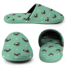 Load image into Gallery viewer, Pug Slippers for Women - Cheerful Pug Charm - Flannel-Accessories,Dog Mom Gifts,Pug,Slippers-21
