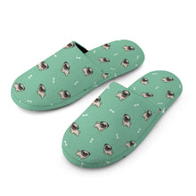 Load image into Gallery viewer, Pug Slippers for Women - Happy Pug Playtime - Flannel-Slippers-17