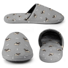Load image into Gallery viewer, Pug Slippers for Women - Happy Pug Playtime - Flannel-Slippers-30