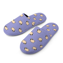 Load image into Gallery viewer, Pug Slippers for Women - Playful Pug Parade - Flannel-Slippers-21