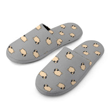 Load image into Gallery viewer, Pug Slippers for Women - Playful Pug Parade - Flannel-Slippers-26