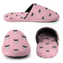Load image into Gallery viewer, Pug Slippers for Women - Stylish Pug Swag - Flannel-Slippers-6