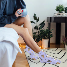 Load image into Gallery viewer, Pug Socks - Ankle Length - Adorable French Bulldog Flowers and Hearts-Accessories-Accessories,Dog Dad Gifts,Pug,Socks-18