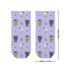 Load image into Gallery viewer, Pug Socks - Ankle Length - Adorable French Bulldog Flowers and Hearts-Accessories-Accessories,Dog Dad Gifts,Pug,Socks-19