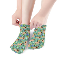 Load image into Gallery viewer, Pug Socks - Ankle Length - Flower Garden Pug-Accessories-Accessories,Dog Dad Gifts,Pug,Socks-17