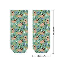 Load image into Gallery viewer, Pug Socks - Ankle Length - Flower Garden Pug-Accessories-Accessories,Dog Dad Gifts,Pug,Socks-19