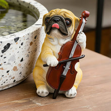 Load image into Gallery viewer, Pug Statue - Pug playing Double Bass - Musical Shelf Jazz Quartet-A-8