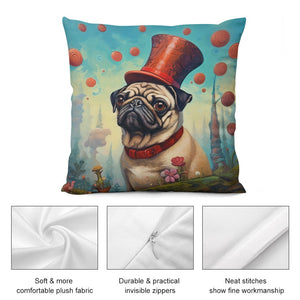 Pug The Magician Plush Pillow Case-Cushion Cover-Dog Dad Gifts, Dog Mom Gifts, Home Decor, Pillows, Pug-5