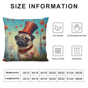 Pug The Magician Plush Pillow Case-Cushion Cover-Dog Dad Gifts, Dog Mom Gifts, Home Decor, Pillows, Pug-6