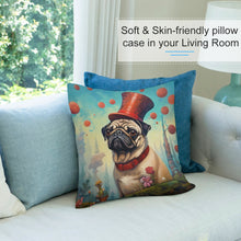 Load image into Gallery viewer, Pug The Magician Plush Pillow Case-Cushion Cover-Dog Dad Gifts, Dog Mom Gifts, Home Decor, Pillows, Pug-7