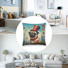 Load image into Gallery viewer, Pug The Magician Plush Pillow Case-Cushion Cover-Dog Dad Gifts, Dog Mom Gifts, Home Decor, Pillows, Pug-8
