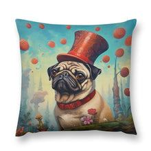 Load image into Gallery viewer, Pug The Magician Plush Pillow Case-Cushion Cover-Dog Dad Gifts, Dog Mom Gifts, Home Decor, Pillows, Pug-12 &quot;×12 &quot;-1