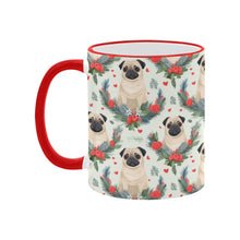 Load image into Gallery viewer, Pug Winter Floral Festivity Christmas Mug-2