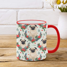 Load image into Gallery viewer, Pug Winter Floral Festivity Christmas Mug-3