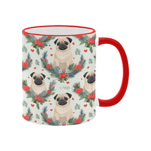 Load image into Gallery viewer, Pug Winter Floral Festivity Christmas Mug-4