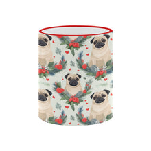 Load image into Gallery viewer, Pug Winter Floral Festivity Christmas Mug-5